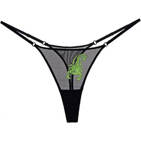 Lace Mesh Scorpion Women Briefs Sexy Thong Transparent Panties Underwear T Back String Seamless Lingerie