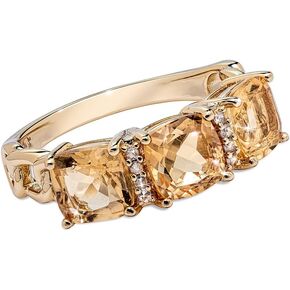 Stauer Women's Champagne Citrine Three Stone Ring 2.5 Carats