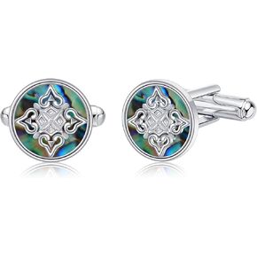 أزرار أكمام متقاطعة/سلتيكية من الفضة الإسترلينية للرجال، أزرار أكمام كلاسيكية لقميص السهرة الرسمية، ملحقات القميص للعمل، العريس، الزفاف، الزوج، الأخ، الابن in Kuwait