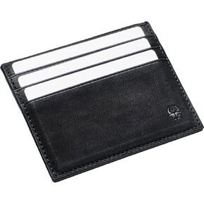 محفظة DONBOLSO للنساء والرجال - حامل بطاقات عمل بسيط - محافظ نحيفة تحجب RFID - حافظة رفيعة لبطاقات الائتمان مع 8 فتحات للبطاقات - محفظة جيب أمامية صغيرة - أسود نابا محبب in Kuwait