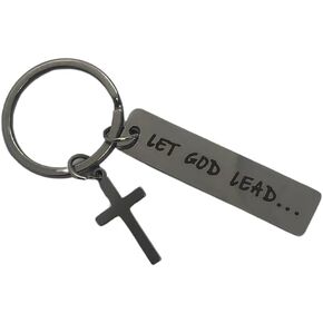 Zolivie Christian Cross Keychain-Bible Verse- Religious & Inspirational Keyring-Spiritual Charm-Let God Lead Key Ring -Bag and Car Keys Accessories in Saudi Arabia
