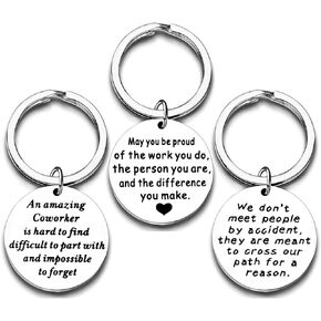 3X Coworker Keychain Appreciation Gift for Women Men Friends Farewell Colleague Thank You Leaving Going Away Retirement Gifts