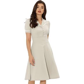 Allegra K 50s Work Dress for Women's Peter Pan Collar Vintage 1950s Dresses in Kuwait