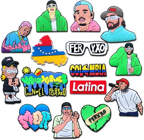 15Pcs Singer Charms for Teen Adults, Latina Rapper Singer Shoe Charms for Clogs Sandals Decoration in Kuwait