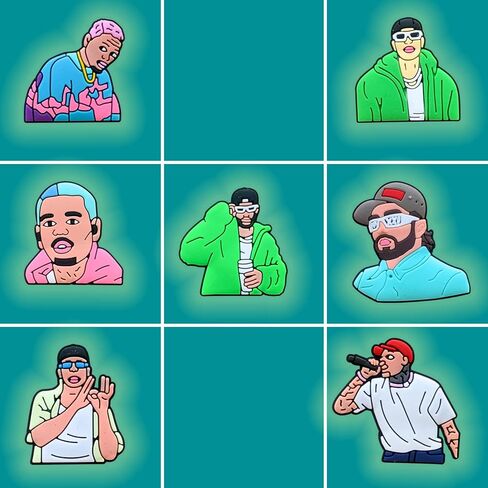 15Pcs Singer Charms for Teen Adults, Latina Rapper Singer Shoe Charms for Clogs Sandals Decoration in Kuwait