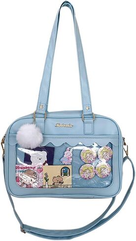 Lolita ITA Bag with Insert Pin Display,Anime Cosplay Shoulder Bag,Women Crossbody Bag,PU Leather Kawaii Purse in Saudi Arabia