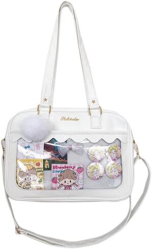 Lolita ITA Bag with Insert Pin Display,Anime Cosplay Shoulder Bag,Women Crossbody Bag,PU Leather Kawaii Purse in Saudi Arabia