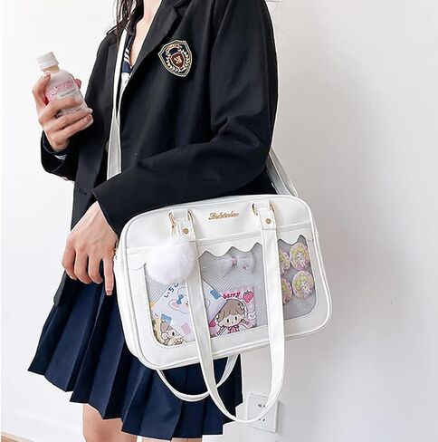 Lolita ITA Bag with Insert Pin Display,Anime Cosplay Shoulder Bag,Women Crossbody Bag,PU Leather Kawaii Purse in Saudi Arabia