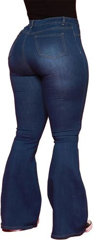 Aomice Women Bell Bottom Jeans High Waisted Flare Denim Pants in Kuwait