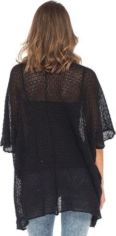 سترة صوفية نسائية طويلة من القطن من Back From Bali، مفتوحة من الأمام وأكمام قصيرة للفساتين والسراويل in Kuwait