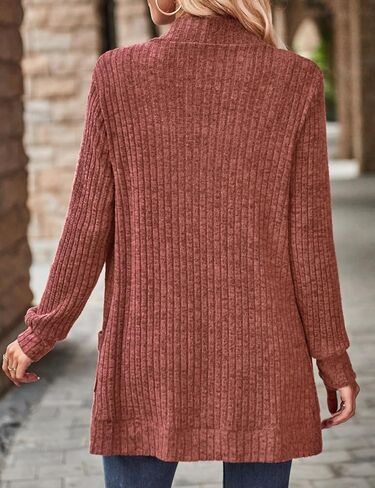 سترة Zamowoty النسائية لخريف 2023 مفتوحة من الأمام وأكمام طويلة وسترات خفيفة الوزن مع جيوب معطف خارجي in Kuwait