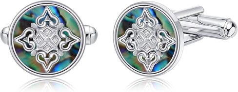 أزرار أكمام متقاطعة/سلتيكية من الفضة الإسترلينية للرجال، أزرار أكمام كلاسيكية لقميص السهرة الرسمية، ملحقات القميص للعمل، العريس، الزفاف، الزوج، الأخ، الابن in Kuwait