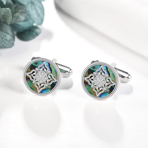 أزرار أكمام متقاطعة/سلتيكية من الفضة الإسترلينية للرجال، أزرار أكمام كلاسيكية لقميص السهرة الرسمية، ملحقات القميص للعمل، العريس، الزفاف، الزوج، الأخ، الابن in Kuwait