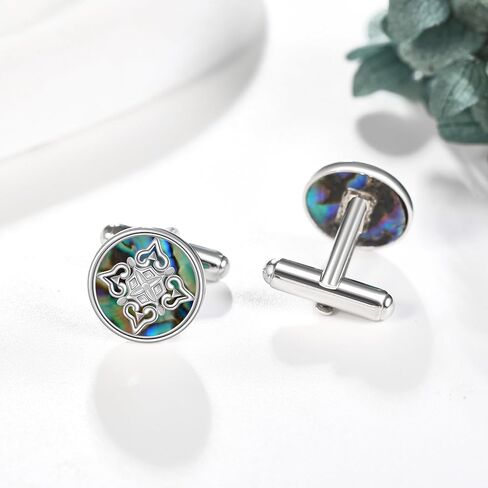 أزرار أكمام متقاطعة/سلتيكية من الفضة الإسترلينية للرجال، أزرار أكمام كلاسيكية لقميص السهرة الرسمية، ملحقات القميص للعمل، العريس، الزفاف، الزوج، الأخ، الابن in Kuwait