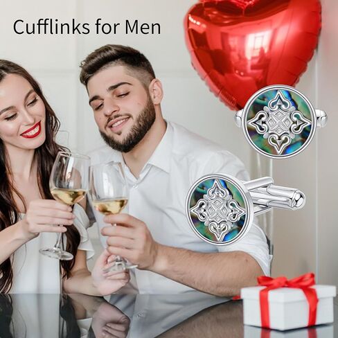 أزرار أكمام متقاطعة/سلتيكية من الفضة الإسترلينية للرجال، أزرار أكمام كلاسيكية لقميص السهرة الرسمية، ملحقات القميص للعمل، العريس، الزفاف، الزوج، الأخ، الابن in Kuwait