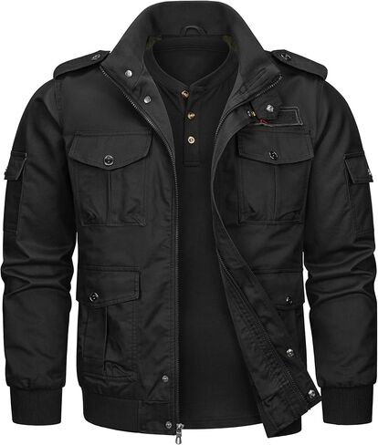 سترات MAGNIVIT للرجال من القطن خفيفة الوزن ومتعددة الجيوب مقاومة للرياح وسترة عسكرية سترة واقية من الرياح in Kuwait