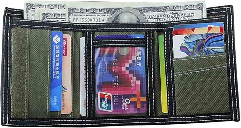 محفظة عملات معدنية ثلاثية الطيات للرجال والاولاد مع بنطلون جينز وسلسلة هدية L18 in Kuwait