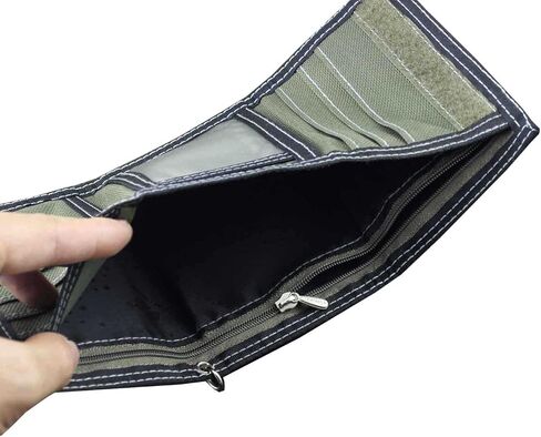 محفظة عملات معدنية ثلاثية الطيات للرجال والاولاد مع بنطلون جينز وسلسلة هدية L18 in Kuwait