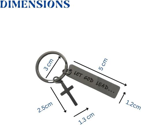 Zolivie Christian Cross Keychain-Bible Verse- Religious & Inspirational Keyring-Spiritual Charm-Let God Lead Key Ring -Bag and Car Keys Accessories in Saudi Arabia