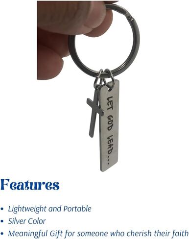 Zolivie Christian Cross Keychain-Bible Verse- Religious & Inspirational Keyring-Spiritual Charm-Let God Lead Key Ring -Bag and Car Keys Accessories in Saudi Arabia