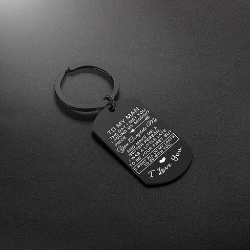 Queyuen to My man I love you Keychain Husband Boyfriend Groom خطيبة الزفاف هدية الأزواج عشاق الهدايا له, فضي, Medium in Kuwait