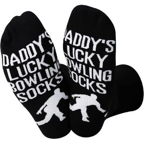TSOTMO Men’s Sports Socks Bowling Socks Daddy's Lucky Bowling Socks Gift For Men Bowling Lover Player Socks Gift Bowlers Gift