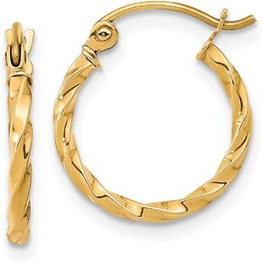 10K Gold Twisted Hoop Earrings for Women | Real Gold Earrings for Women|10K Solid Gold Earrings Gold
