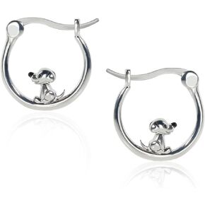 Small Animal Enamel Titanium Hoop Earrings for Women Girls, Elephant/Rabbit/Koala Bear/Cat/Dog Earrings White Gold Plated, Minimalist Huggie Earrings Hoops Jewelry Gifts Hypoallergenic for Sensitive Ears