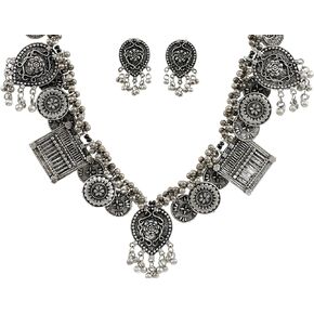 قلادة من الفضة المؤكسدة بتصميم افغاني عتيق للحفلات الهندية من سيدهاتفا in Kuwait