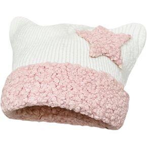 Cat Beanie Y2k Beanie Star Patch Crochet Knitted Hat Grunge Acubi Y2k Accessories Kawaii Cutecore Korean Gyaru Clothes in Kuwait