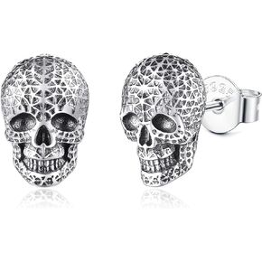 Skull Earrings for Women Sterling Silver Gothic Jewelry Gifts for Women