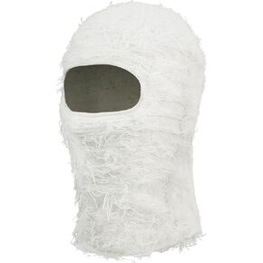 CLAPE Distressed Ski Mask Windproof Balaclava Full Face Mask Winter Yeat Shiesty Mask Knitted Beanie Mask for Men Women