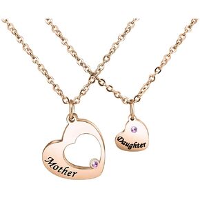 Zuo Bao Mother Daughter Necklace Mommy and Me Matching Heart Necklace