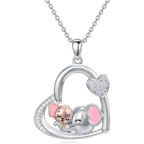 Elephant Necklace for Women Elephant Pendant Valentine's Day Birthday Elephant Jewelry Gifts for Mom Wife Girlfriends Elephant Lovers