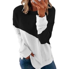 Bunanphy Womens Long Sleeve Crew Neck Oversized Loose Casual Hoodies Pullover Sweatshirt