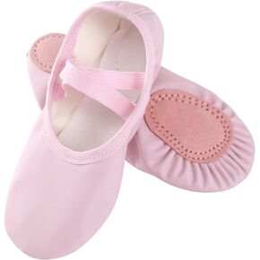 Ballet Shoes for Girls, Canvas Ballet Shoes Leather Split Sole Dance Shoes, Ballet Slippers for Toddler Girls(Toddler/Little/Big Kid)