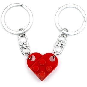 Heart Keychain Set 2 Pcs Matching Couples Stuff Gifts for Boyfriend Girlfriend Valentine Anniversary Christmas Gift