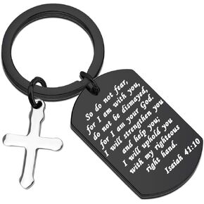 MYOSPARK Christian Keychain So Do Not Fear For I Am With You Scripture Keychain Religious Gift