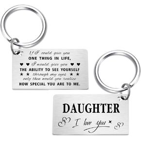 Gezxin I Love You Daughter Gifts- Happy Birthday Daughter Keychain from Mom- Favorite Daughter Christmas Xmas Valentines Mother's Day Easter Wedding Presents in Saudi Arabia