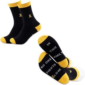 MBMSO 2 Pairs Cancer Awareness Socks in This Family Nobody Fights Alone Gifts Cancer Gifts for Survivor Fighter