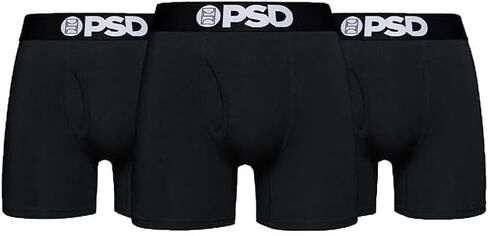 PSD Men's Slds Blk Modal Mid Length 3-Pack Boxer Briefs, Black, XXL in Saudi Arabia