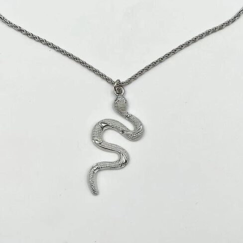 Fuqimanman2020 Layered Snake Necklace Gold Silver Chunky Snake Pendant Necklace Punk Vintage Snake Choker Jewelry Gift for Women in Saudi Arabia