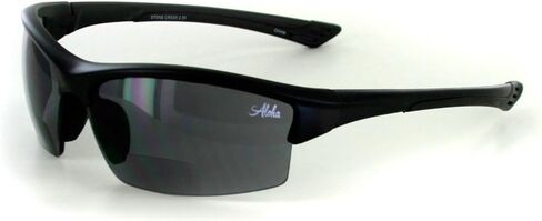 Aloha Eyewear"Stone Creek MX1 Men's Wrap-Around Bifocal Reading Sports Sunglasses (Black Diamond +1.50) in Saudi Arabia