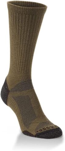 Hiwassee Trading Co. Lightweight UltraSpun Tech Crew Sock, Olive/Coyote, Men's Size 12+ (3 Pack), Olive/Coyote, XL in Kuwait