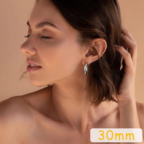 أقراط دائرية ذهبية مكتنزة للنساء 14K مطلية بالذهب خفيفة الوزن مجموعة أقراط صغيرة 20/30 ملم in Kuwait