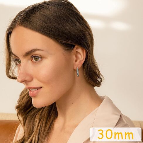 أقراط دائرية ذهبية مكتنزة للنساء 14K مطلية بالذهب خفيفة الوزن مجموعة أقراط صغيرة 20/30 ملم in Kuwait