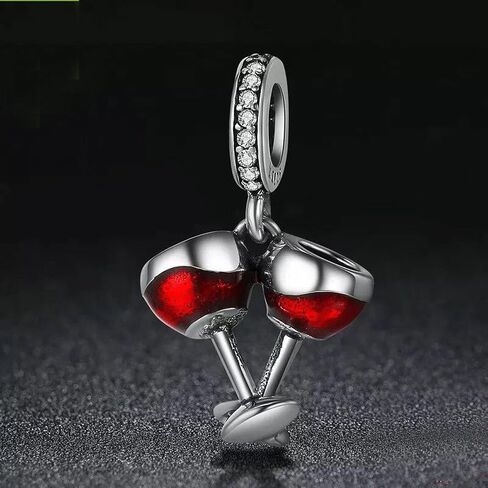 حلية كأس النبيذ من الفضة الاسترليني عيار 925 من الخرز الساحر للاساور والقلادات in Kuwait