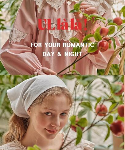 بيجامات للنساء من اولالا باكمام طويلة من القطن بتصميم كلاسيكي من 30 قطعة بلون خوخي ناعم من قطعتين مقاس واحد، لون خوخي، مقاس واحد in Kuwait