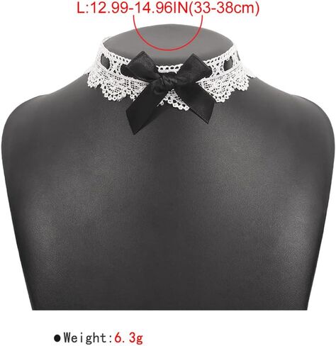 Kenfery Vintage Bow-Knot Choker Necklace Sexy Lace Collar Necklace Chic Prom Party Ball Wedding Necklace for Women and Girls in Kuwait