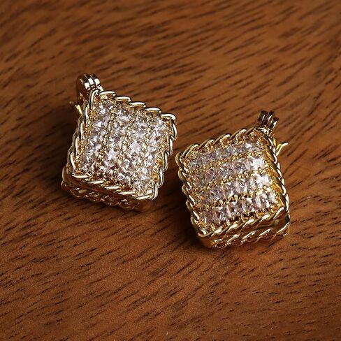 Sonateomber Crystal Heart Reversible Gold Hoop Stud Earrings for Women Teen Girls, Cute Rhinestone Front Back Love Ball Leaf Huggie Earings Bridal Wedding Valentines Jewelry Gift in Saudi Arabia